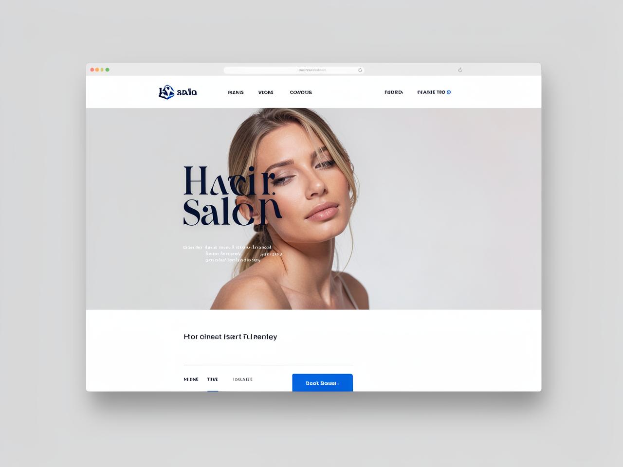 Desktopweergave van het voorbeeldontwerp voor Salon Noor, een kapper